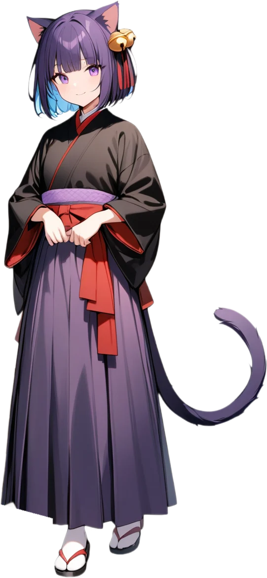 和装で立つ、ここねの全身